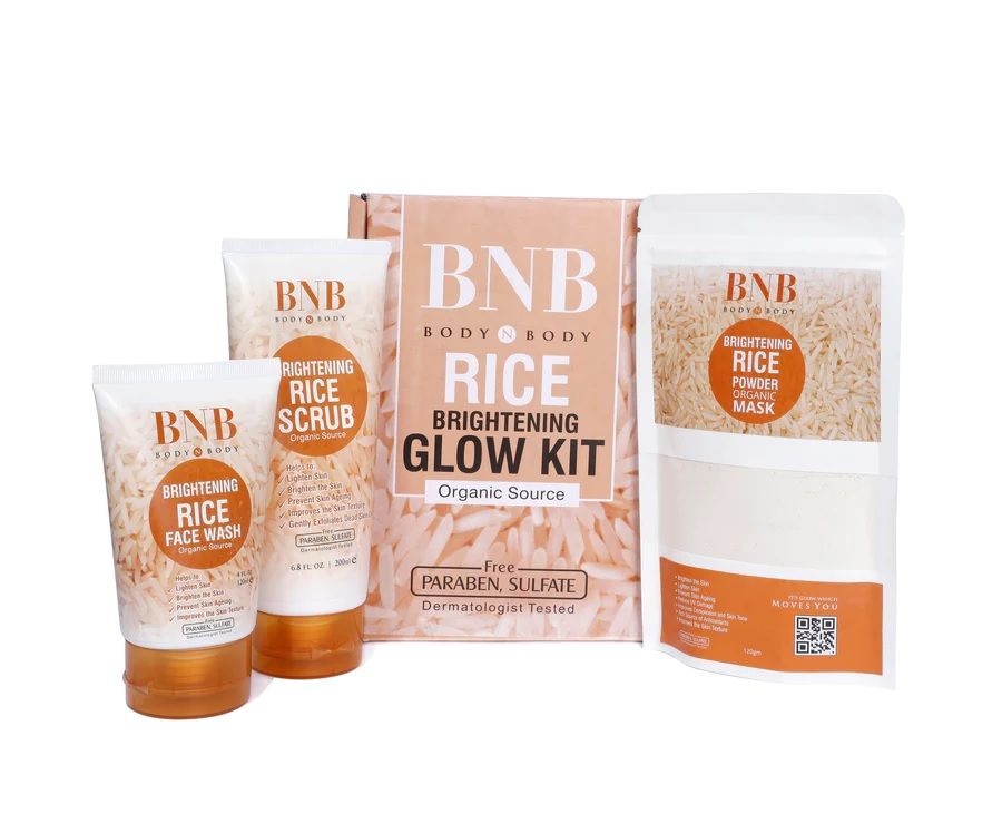 BNB Rice Extract Bright & Glow Kit Golden Cap with box - (Pack of 3)